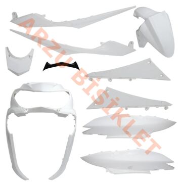 RKS NEWLİGHT 125 KAPORTA SETİ 10 PARÇA BEYAZ RENK
