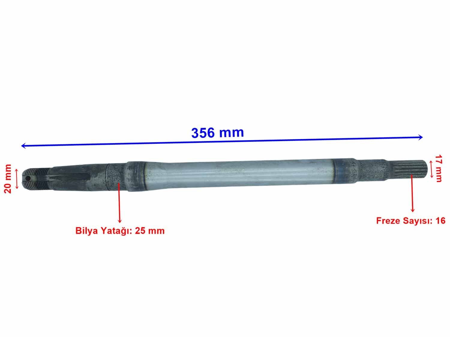 3 TEKERLEKLİ ARKA AKS 16 FREZE 356MM
