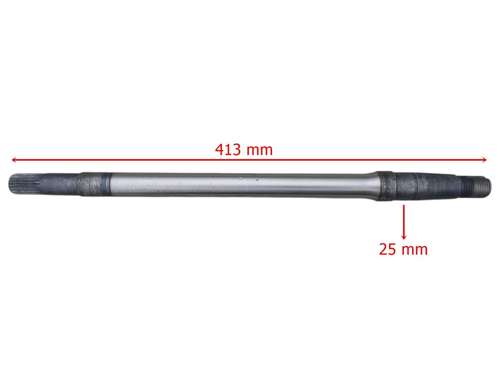 3 TEKERLEKLİ ARKA AKS 413 mm BİLYA YATAGI 25 mm 18 FREZE