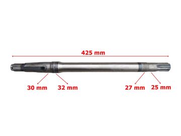 3 TEKER KASALI ELEKTRİKLİ ARKA AKS 425 mm 6 FREZE RULMAN YATAĞI 30 mm