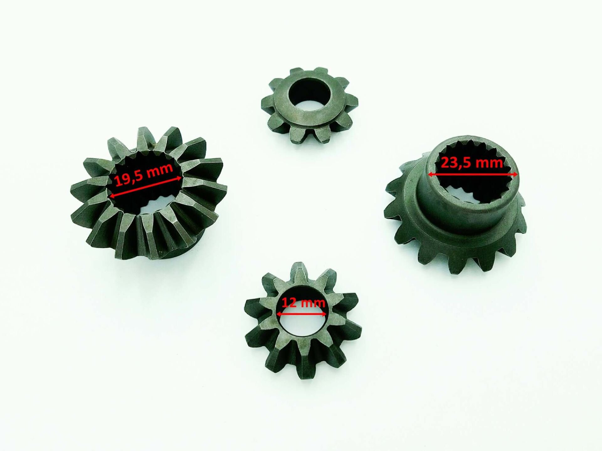 3 TEKER ELEKTRİKLİ ARABA DİFRANSİYEL DİŞLİSİ 18 FREZE 10T-14T 4 LÜ SET DIŞ 23,5 mm