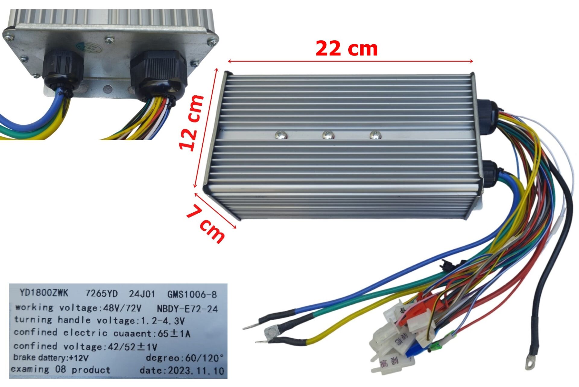 ELEKTRİKLİ BİSİKLET AKILLI BEYİN 48-72VOLT 1800W 60AMPER BÜYÜK KASA