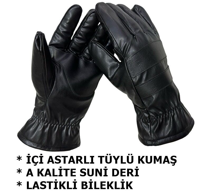 MOTOSİKLET ELDİVENİ SİYAH KIŞLIK A KALİTE TEK BEDEN