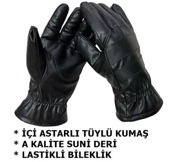 MOTOSİKLET ELDİVENİ SİYAH KIŞLIK A KALİTE TEK BEDEN